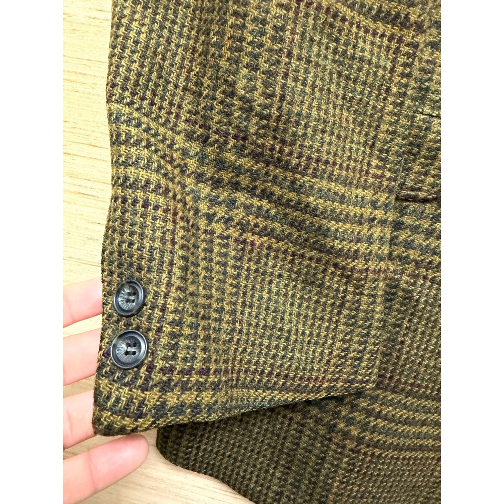 Vintage Brookford Bench Clothes Olive Glen Plaid Blazer Sport Coat Paisley - Picture 2 of 10